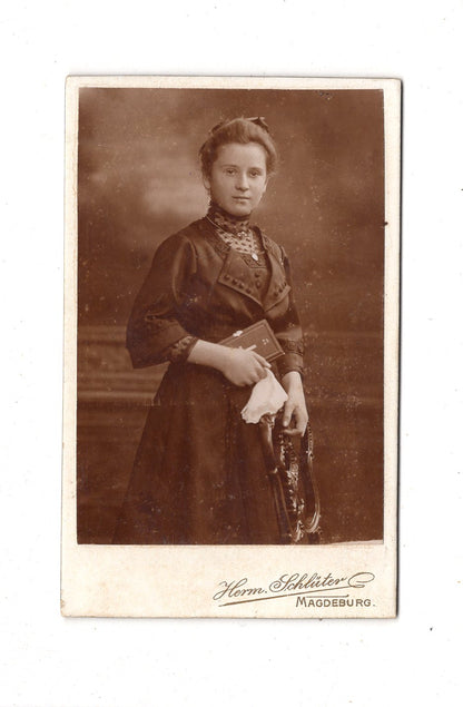Fotografie Feines junges Mädchen - Magdeburg 1890er / CDV E1-34