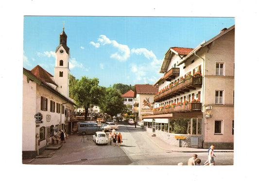 Ansichtskarte Bad Kohlgrub / Oberbayern / St. Martin-Straße & Hotel Post
