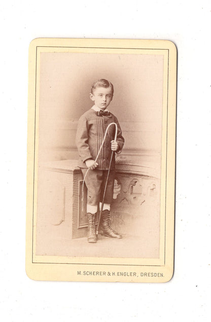 Fotografie Niedlicher kleiner Junge - Dresden 1870er / CDV M1-22