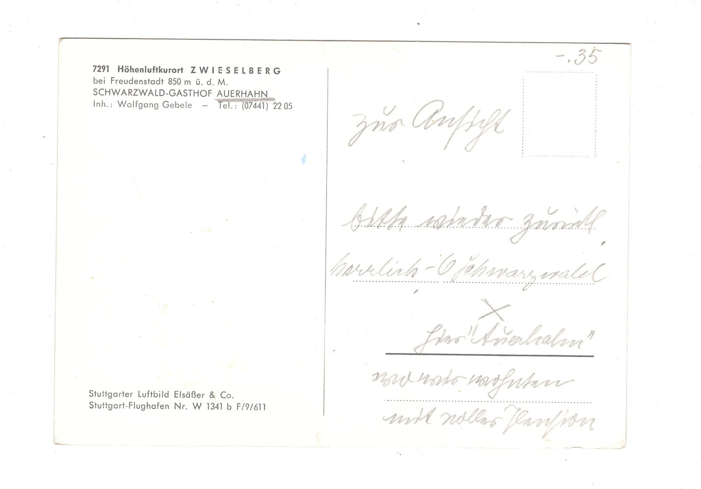 Ansichtskarte Zwieselsberg bei Freudenstadt im Schwarzwald / H1-52