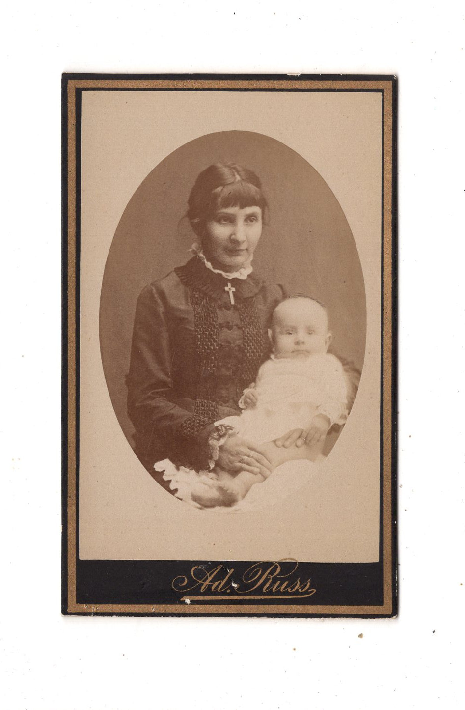 Fotografie Feine Dame mit Baby - Hradec Králové / Königgrätz 1880er