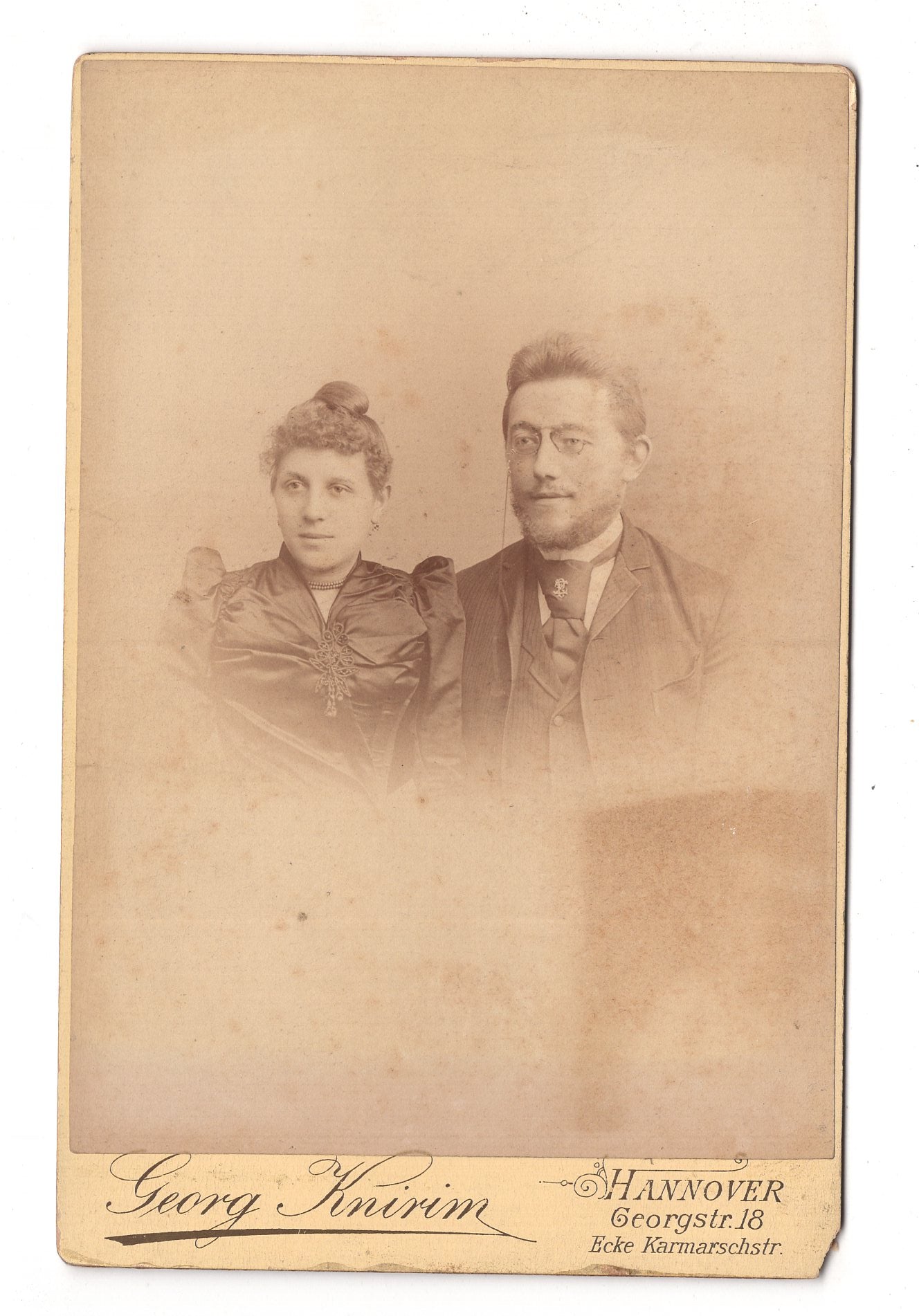 Fotografie Feines Paar - Hannover um 1890 / CAB X-32