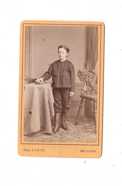 Fotografie Niedlicher kleiner Junge - Bad Elster um 1870 / CDV M1-22