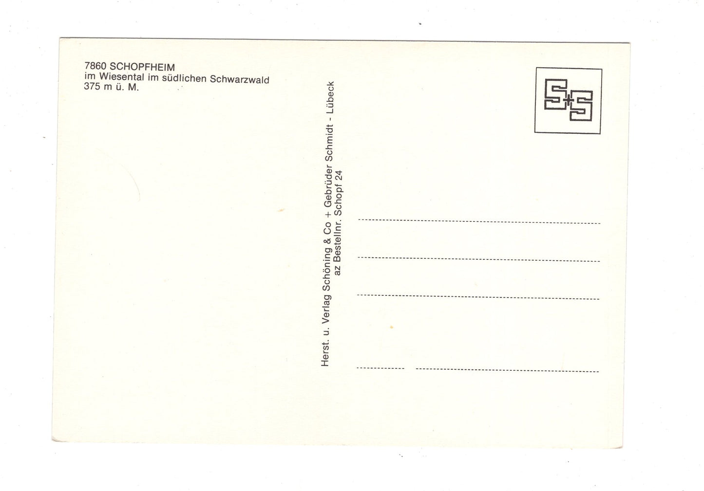 Ansichtskarte Schopfheim im Wiesental im südlichen im Schwarzwald / H1-52