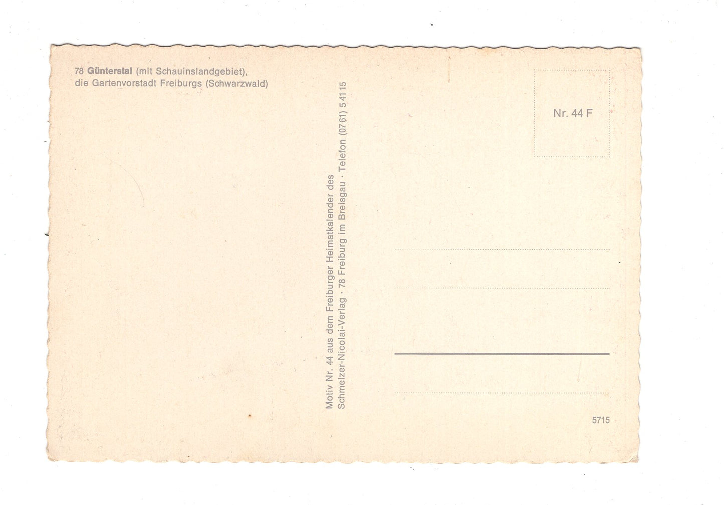 Ansichtskarte Günterstal - die Gartenvorstadt Freiburgs / Schwarzwald / H1-52