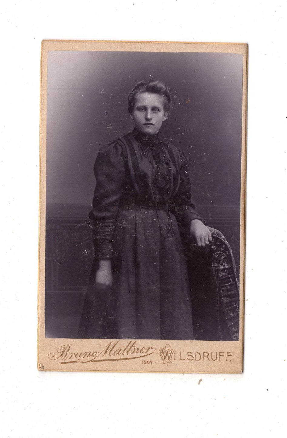 Fotografie Feines junges Mädchen - Wilsdruff 1907 / CDV E1-34