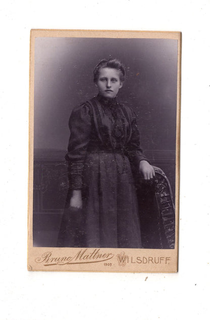 Fotografie Feines junges Mädchen - Wilsdruff 1907 / CDV E1-34