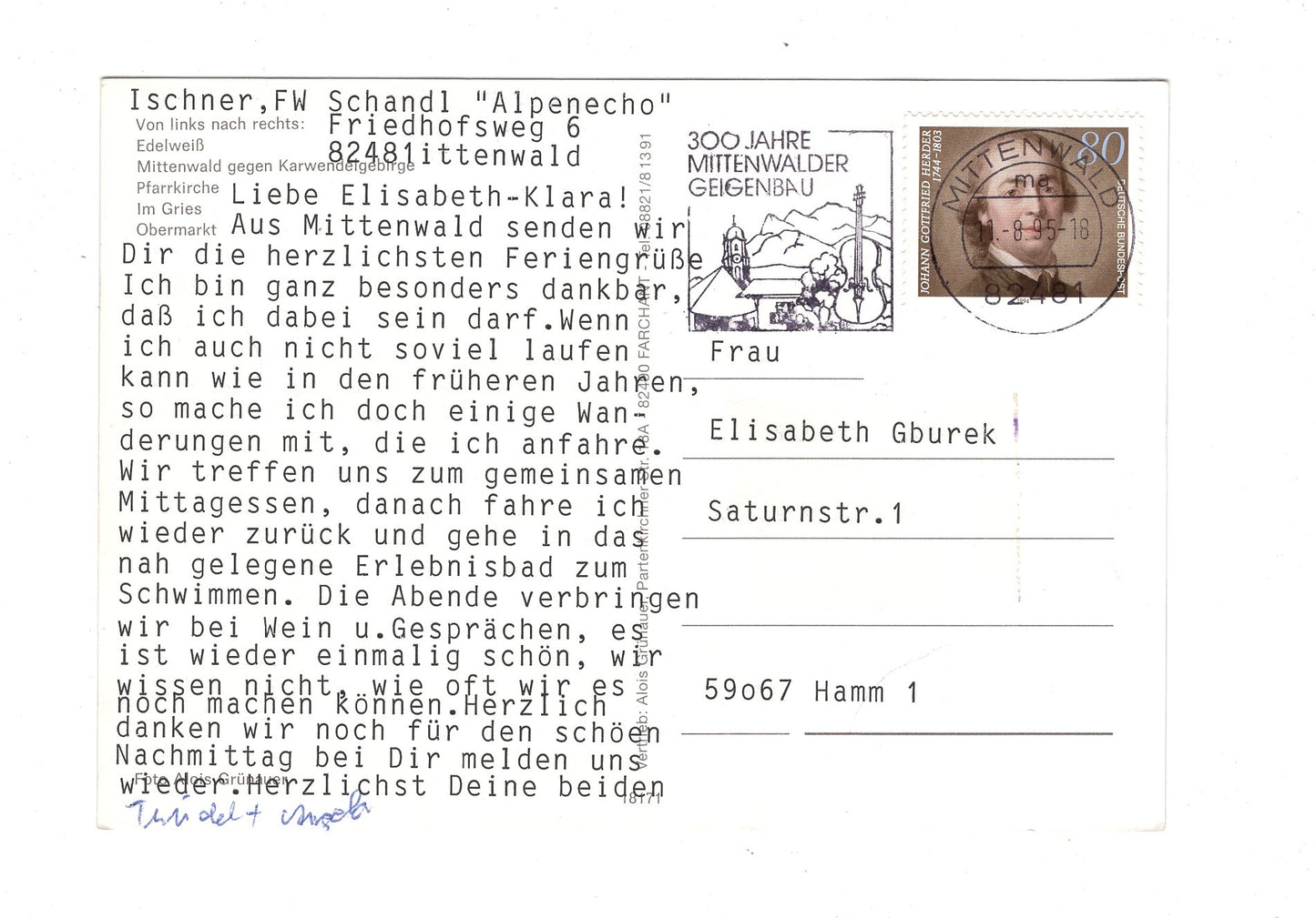 Ansichtskarte Mittenwald / Oberbayern / G1-55