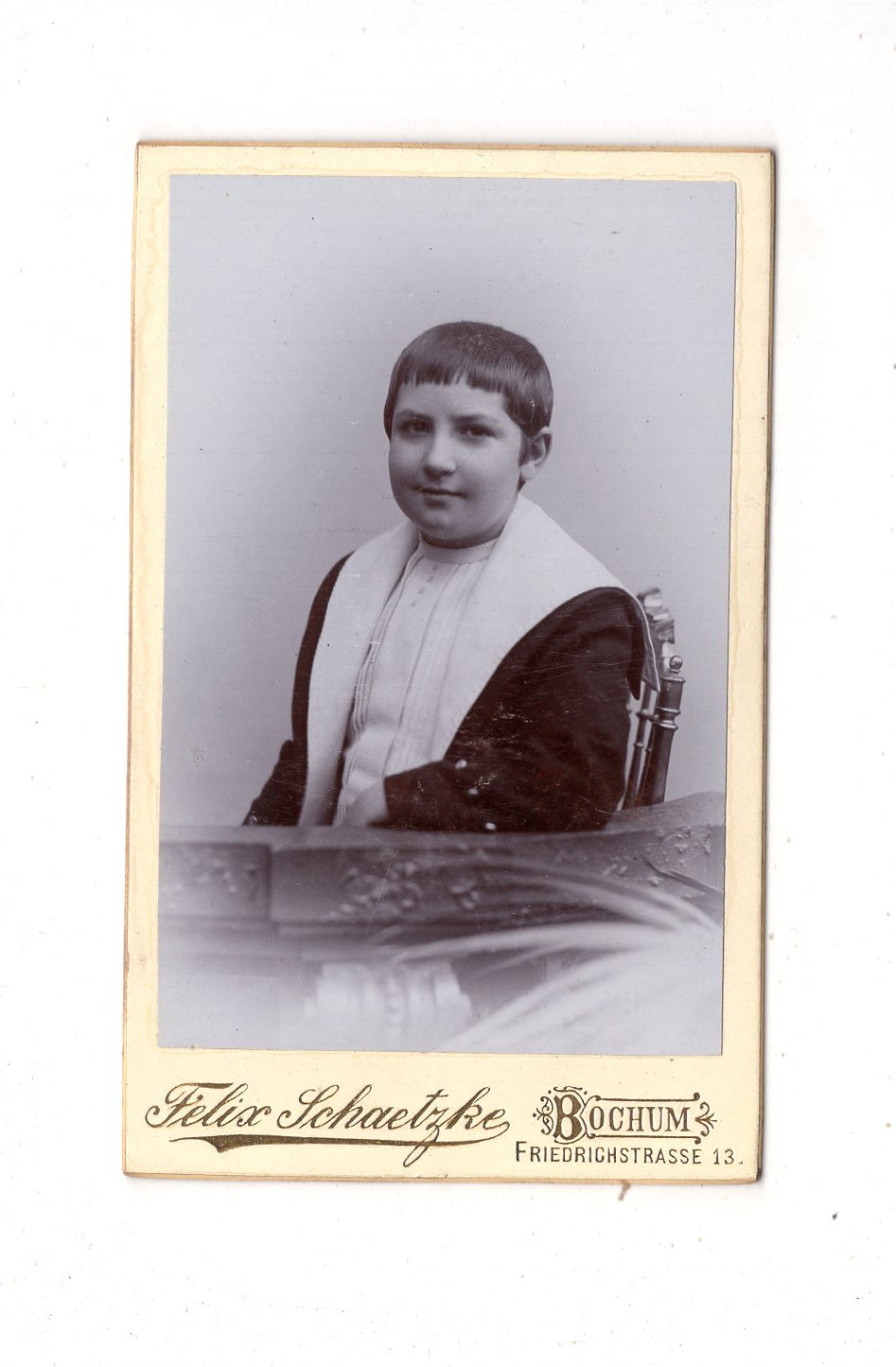 Fotografie Niedlicher kleiner Junge - Bochum 1890er / CDV M1-22