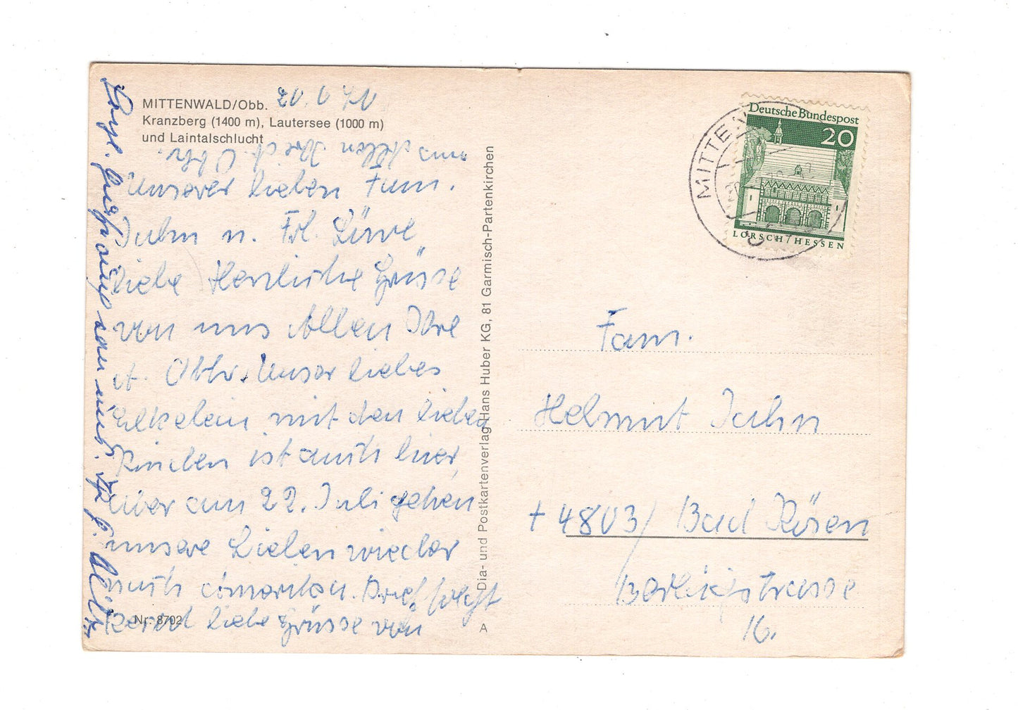 Ansichtskarte Mittenwald - Lautersee - Kranzberg / G1-55