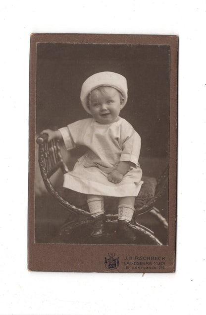 Fotografie Niedlicher kleiner Junge - Landsberg am Lech um 1910 / CDV M1-22