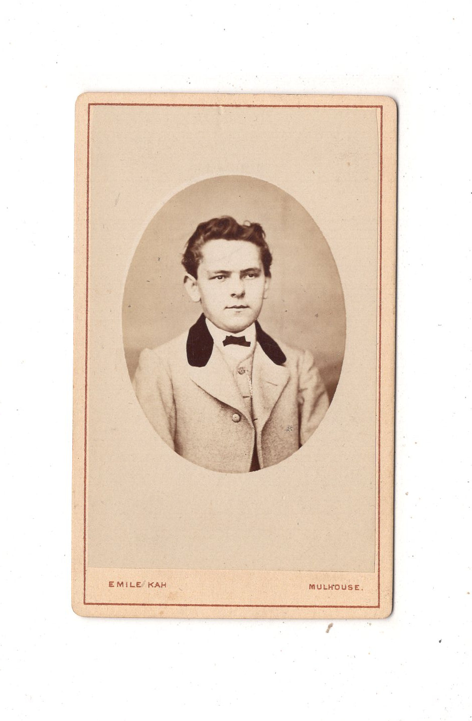 Fotografie Feiner Junge - Mulhouse Mülhausen 1870er / CDV N1-05