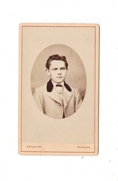 Fotografie Feiner Junge - Mulhouse Mülhausen 1870er / CDV N1-05