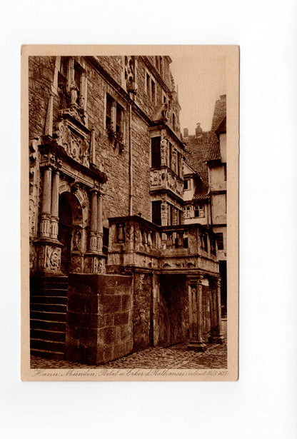 Ansichtskarte Hann. Münden / Rathaus / Portal und Erker