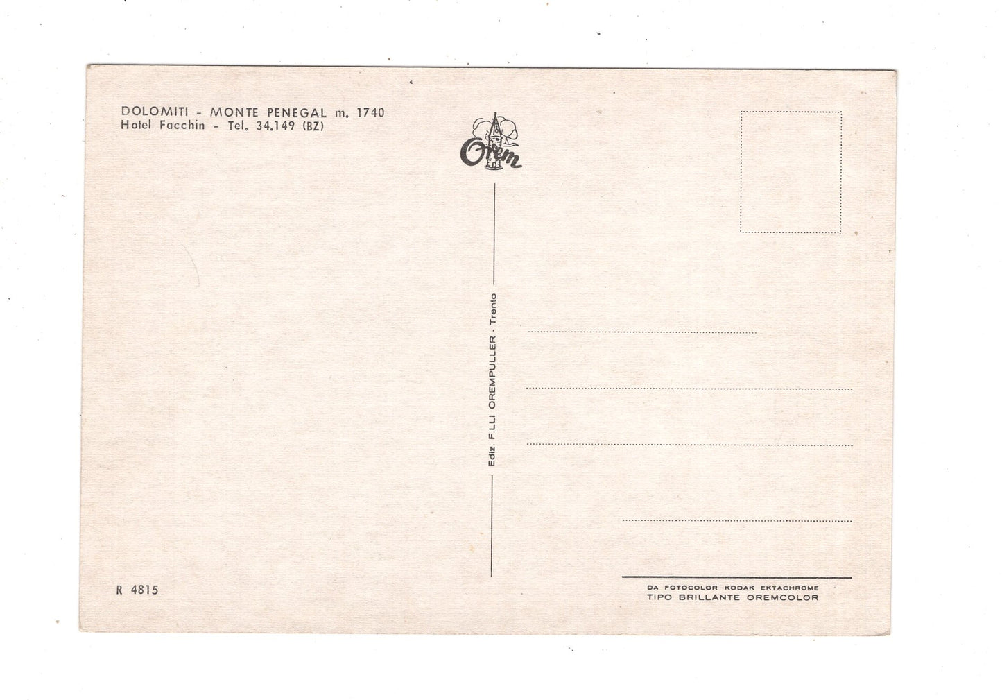 Ansichtskarte Hotel Facchin / Monte Penegal / Italien / N1-61