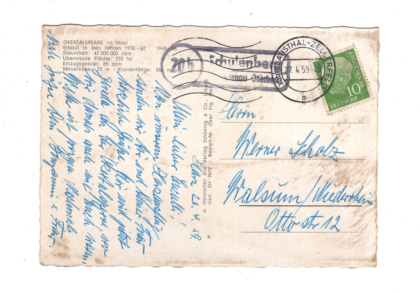 Ansichtskarte Okertalsperre im Harz / K1-55