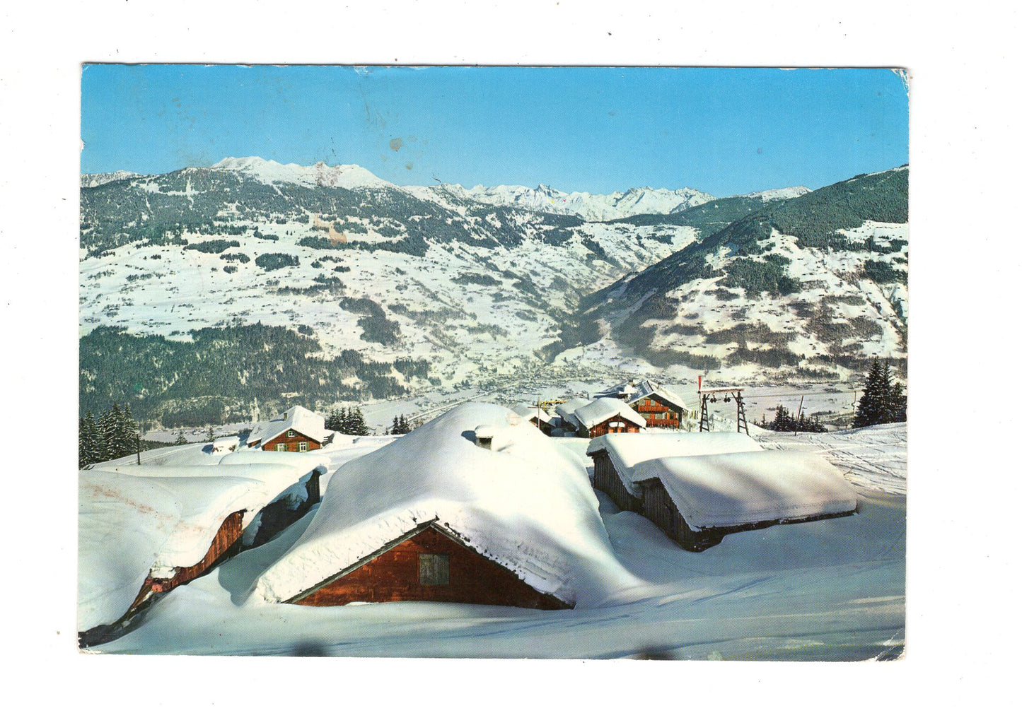 Ansichtskarte Gasthof Grabs mit Blick auf Schruns im Montafon / Österreich