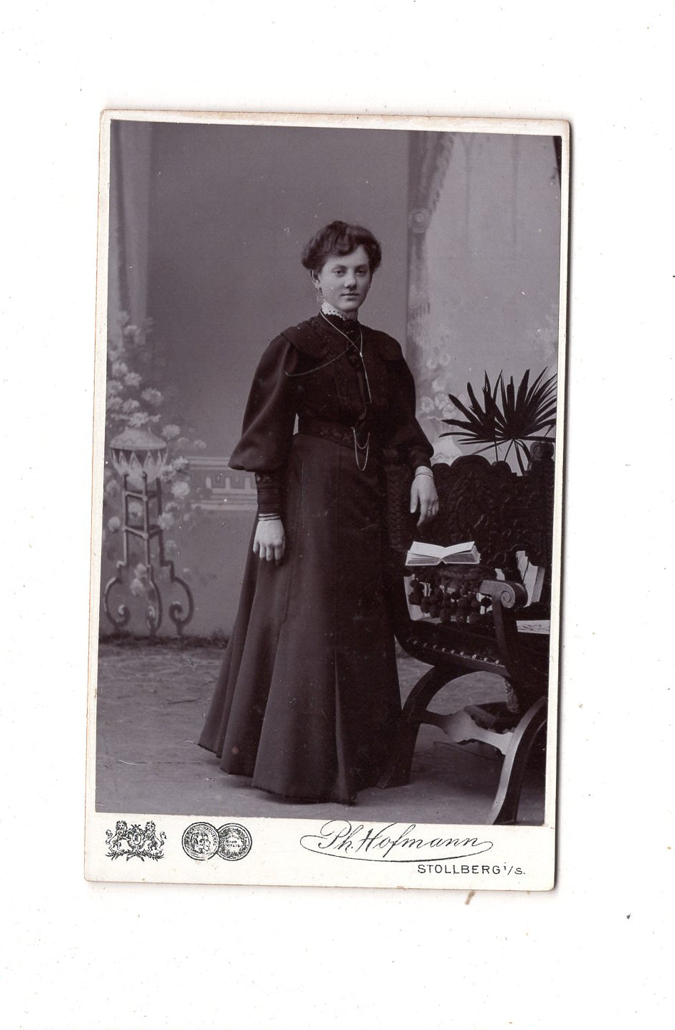 Fotografie Feines junges Mädchen - Stollberg um 1900 / CDV E1-35