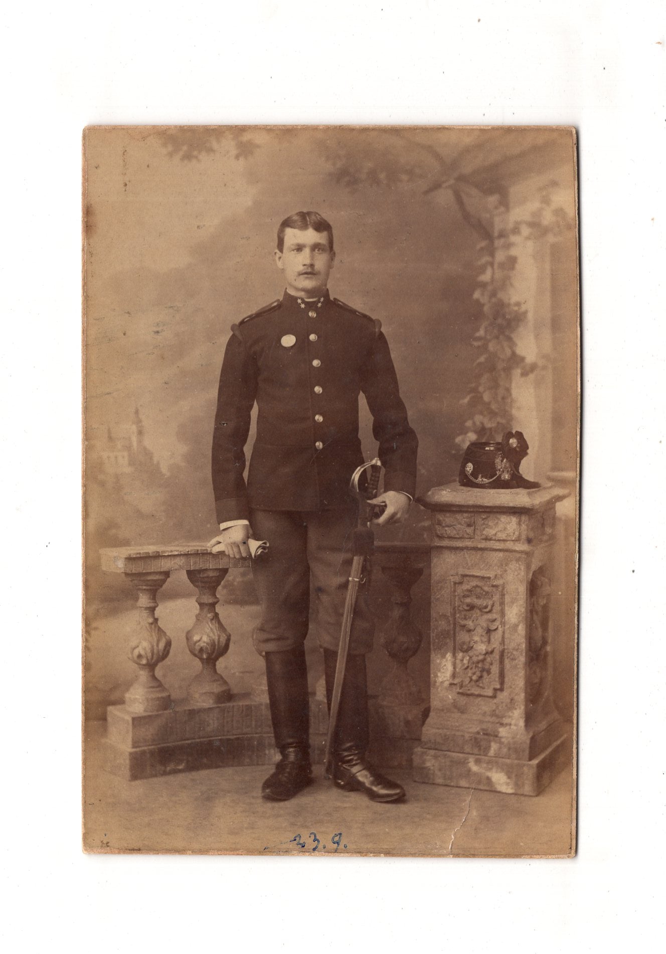 Fotografie Soldatenportrait / K. u. k. Soldat - unbekannter Ort 1880er