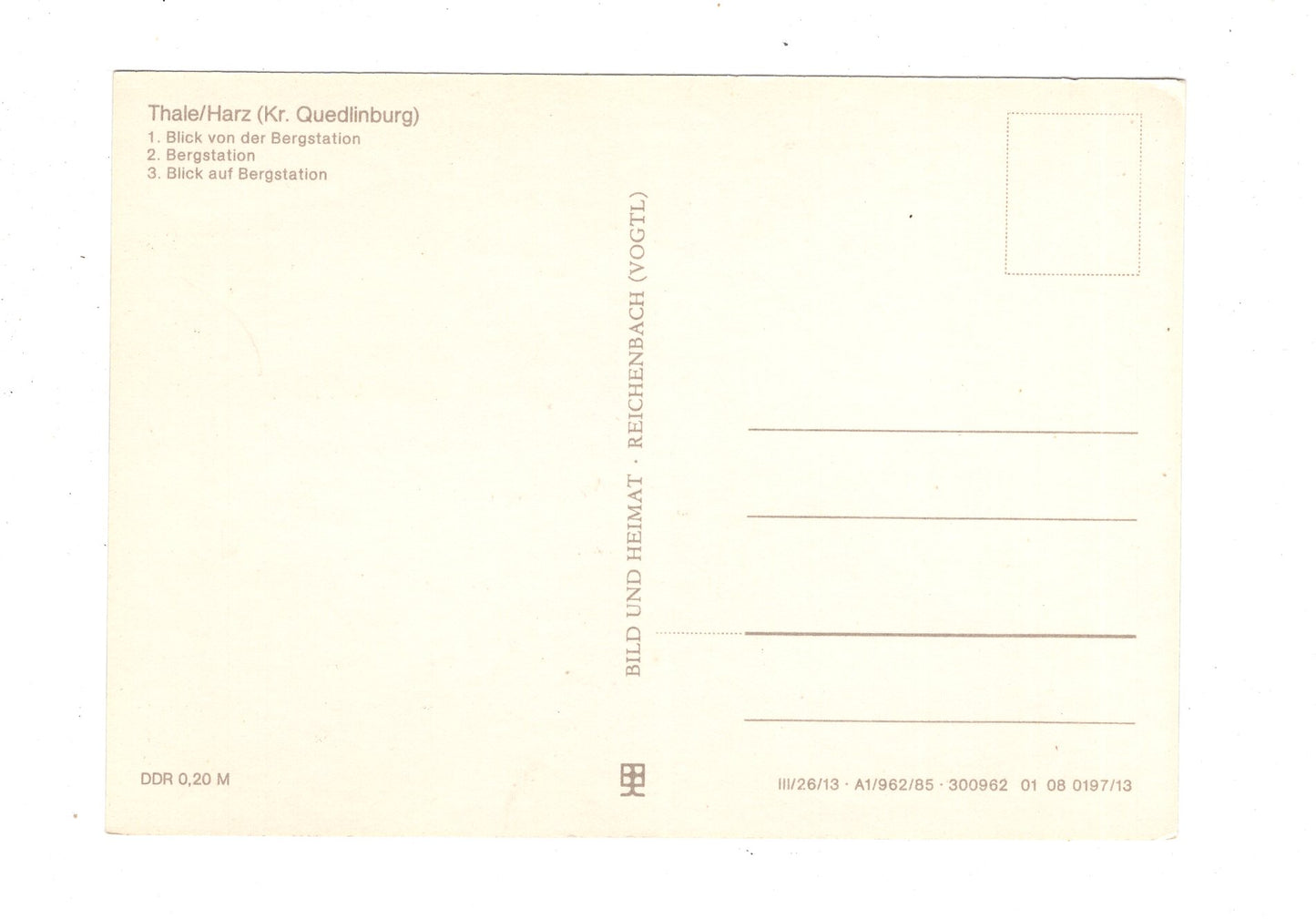 Ansichtskarte Personenschwebebahn Thale / Harz / K1-55