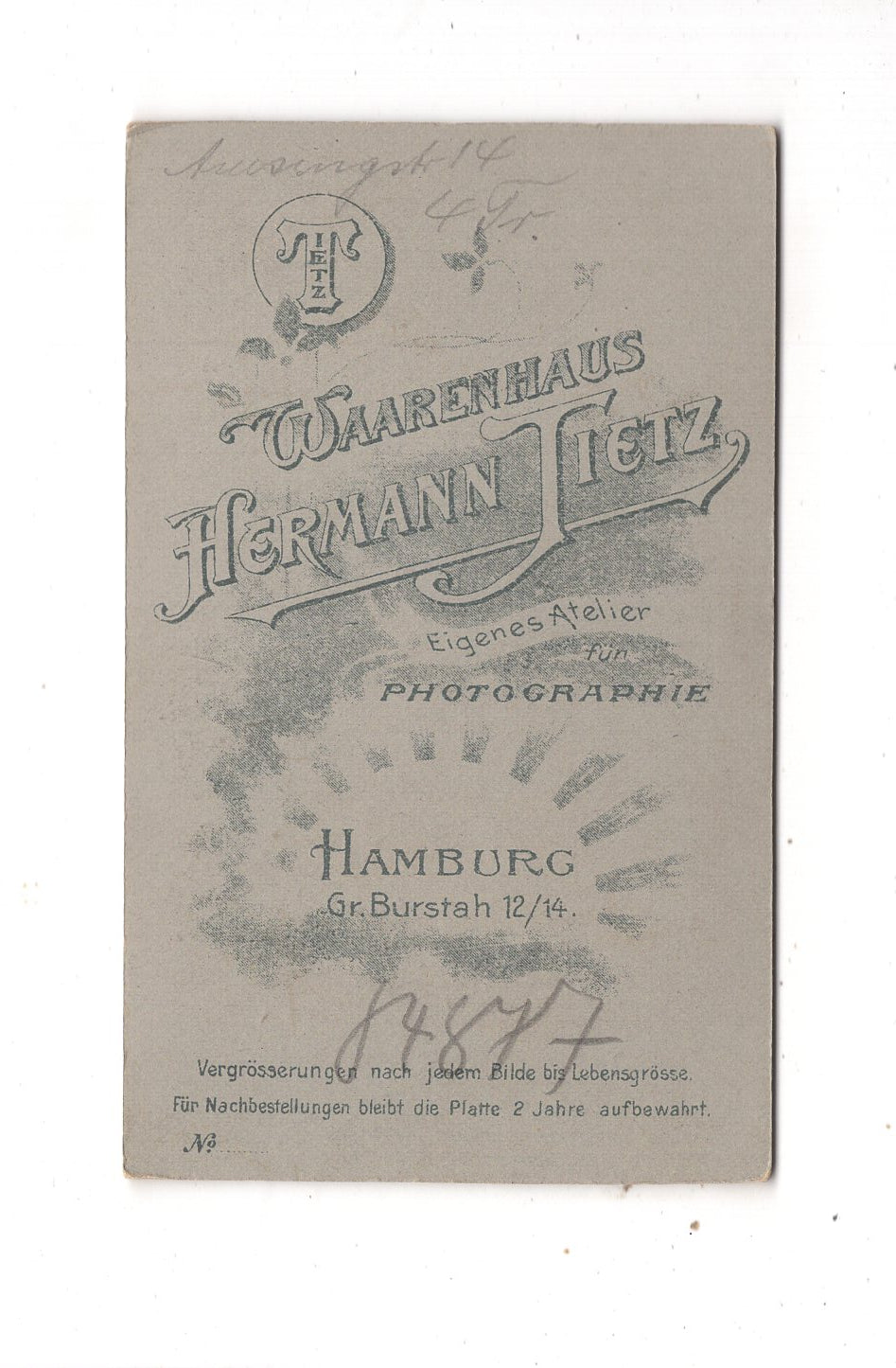 Fotografie Feine Dame - Hamburg um 1900