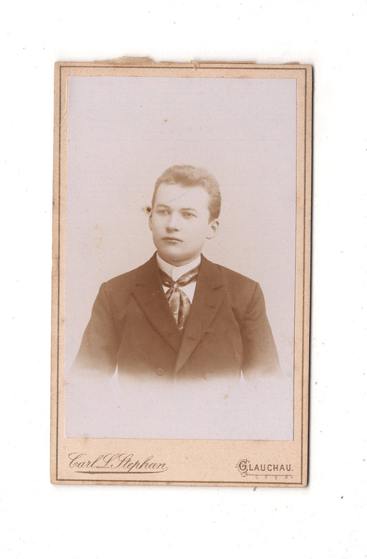 Fotografie Feiner Junge - Glauchau 1890er / CDV N1-05