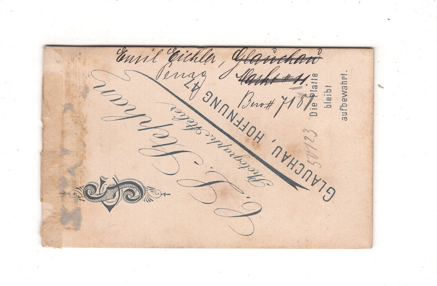 Fotografie Feiner Junge - Glauchau 1890er / CDV N1-05