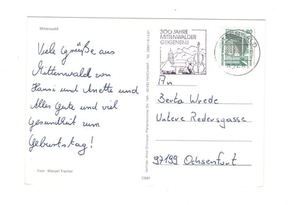 Ansichtskarte Mittenwald / Oberbayern / G1-55