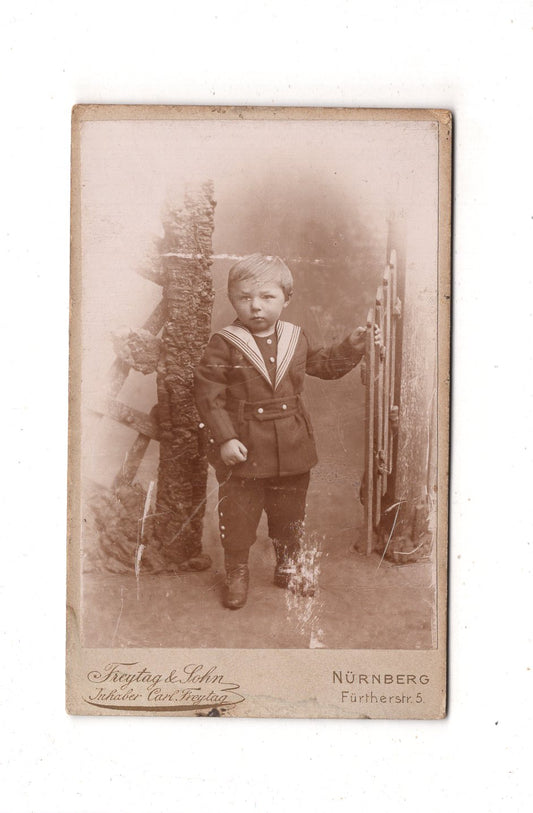 Fotografie Niedlicher kleiner Junge - Nürnberg 1890er / CDV M1-22