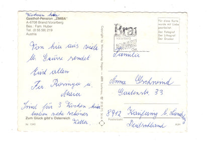 Ansichtskarte Gasthof-Pension Zimba / Brand / Vorarlberg / Österreich