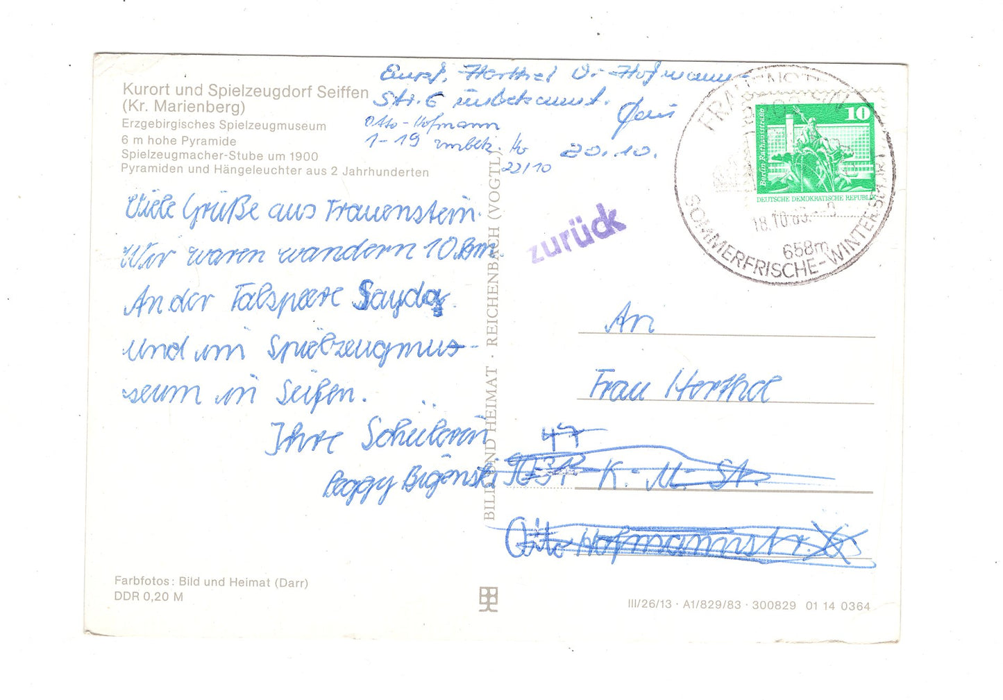 Ansichtskarte Kurort und Spielzeugdorf Seiffen / Erzgebirge