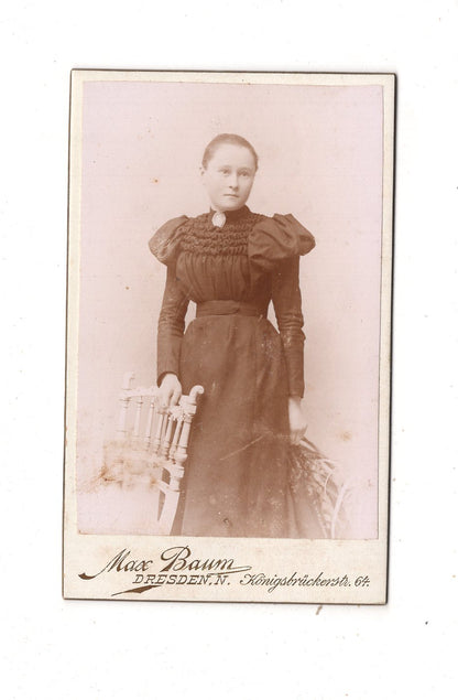 Fotografie Feines junges Mädchen - Dresden 1890er / CDV E1-35