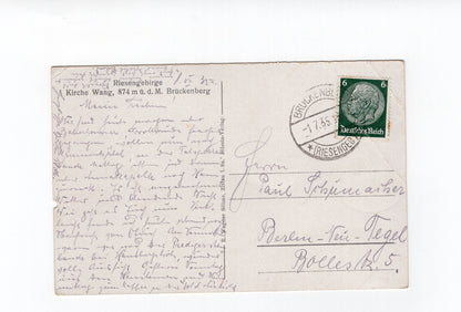 Ansichtskarte Brückenberg im Riesengebirge / Karpacz Górny / Kirche Wang / Polen