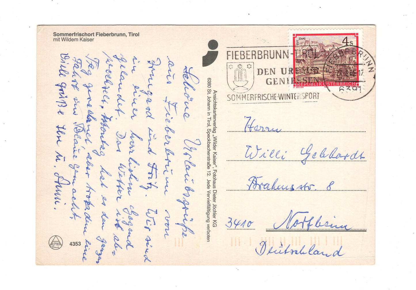 Ansichtskarte Fieberbrunn / Tirol / Österreich