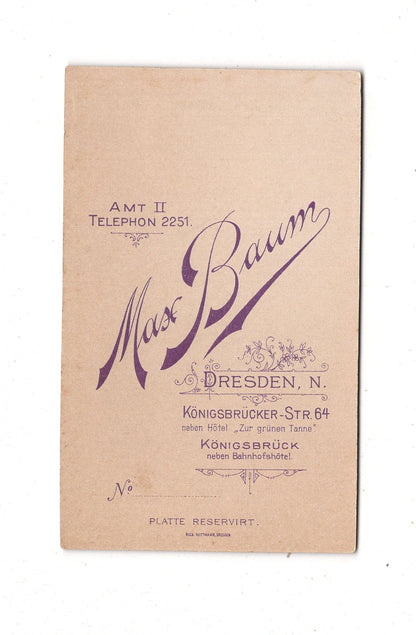 Fotografie Feines junges Mädchen - Dresden 1890er / CDV E1-35