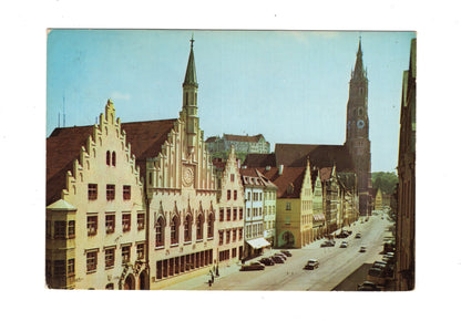 Ansichtskarte Landshut / Altstadt mit Rathaus +++