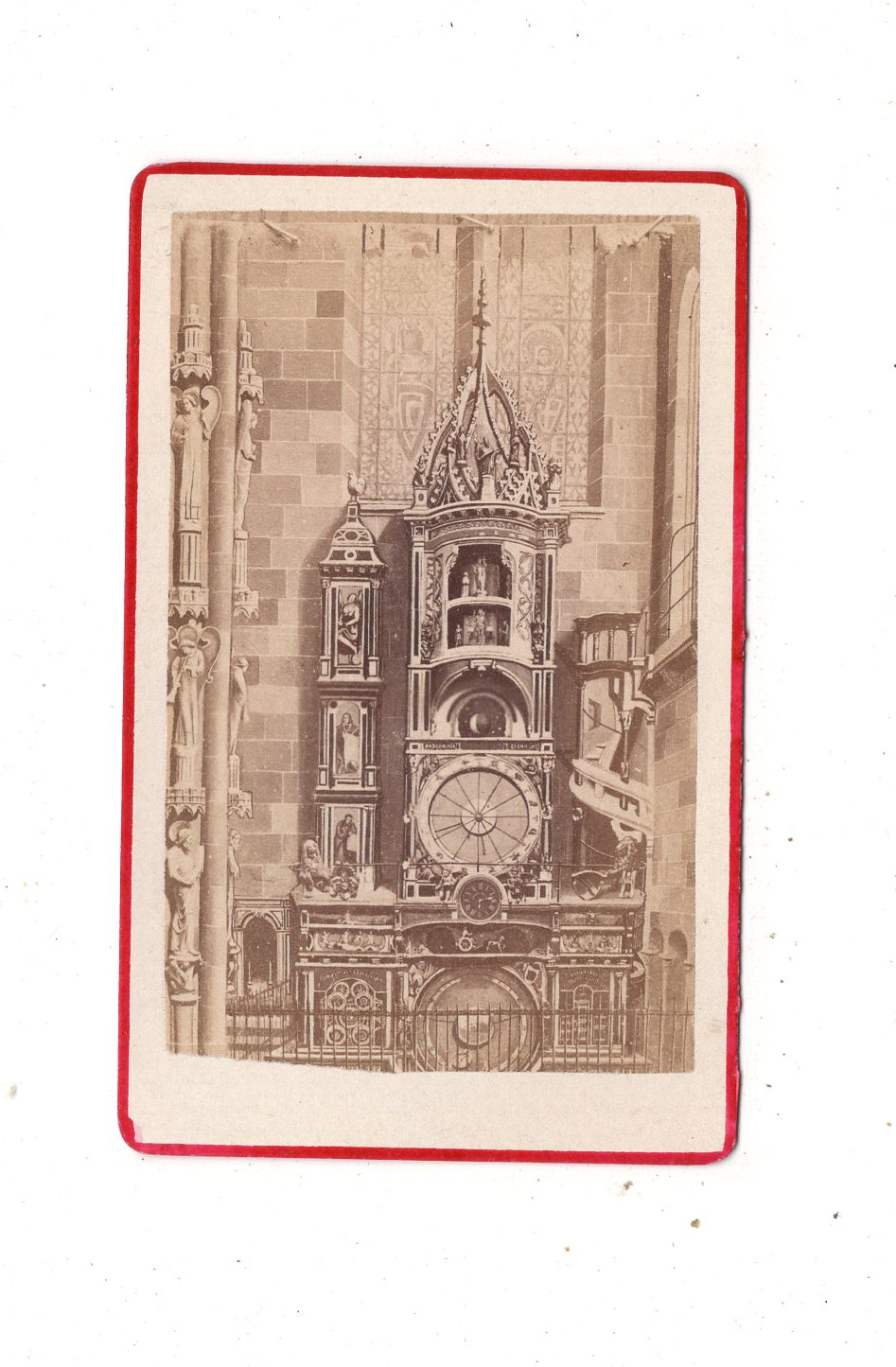 Fotografie Das Münster in Straßburg / Astronomische Uhr - 1870er