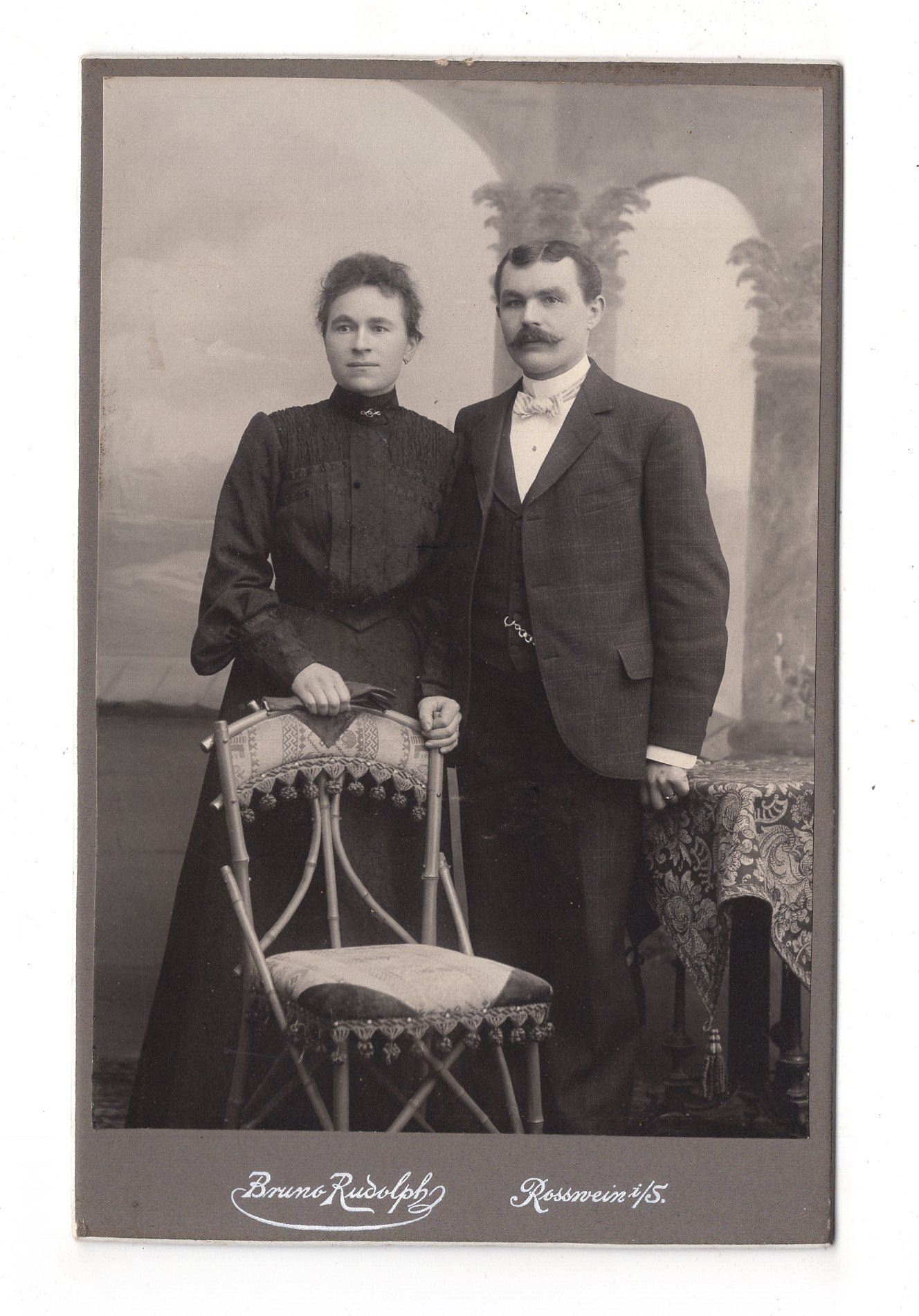 Fotografie Feines Paar - Roßwein 1900er / CAB X-32