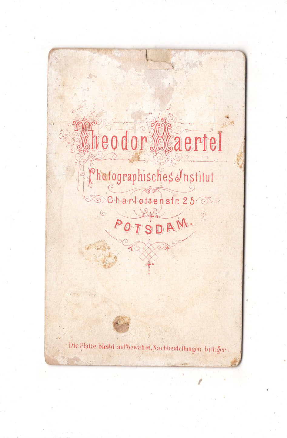 Fotografie Soldat - Potsdam 1875 / CDV M1-03