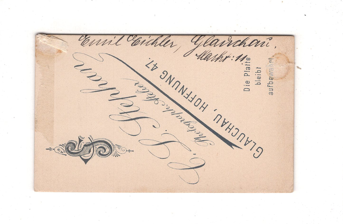 Fotografie Feiner Junge - Glauchau 1890er / CDV N1-05