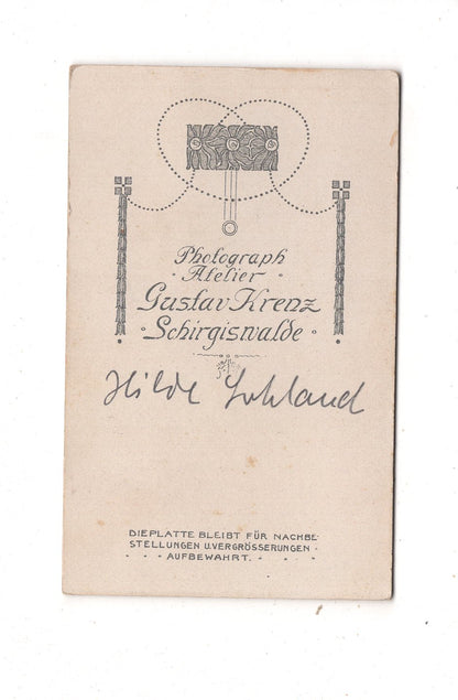 Fotografie Feines junges Mädchen / benannt - Schirgiswalde um 1900 / CDV E1-35