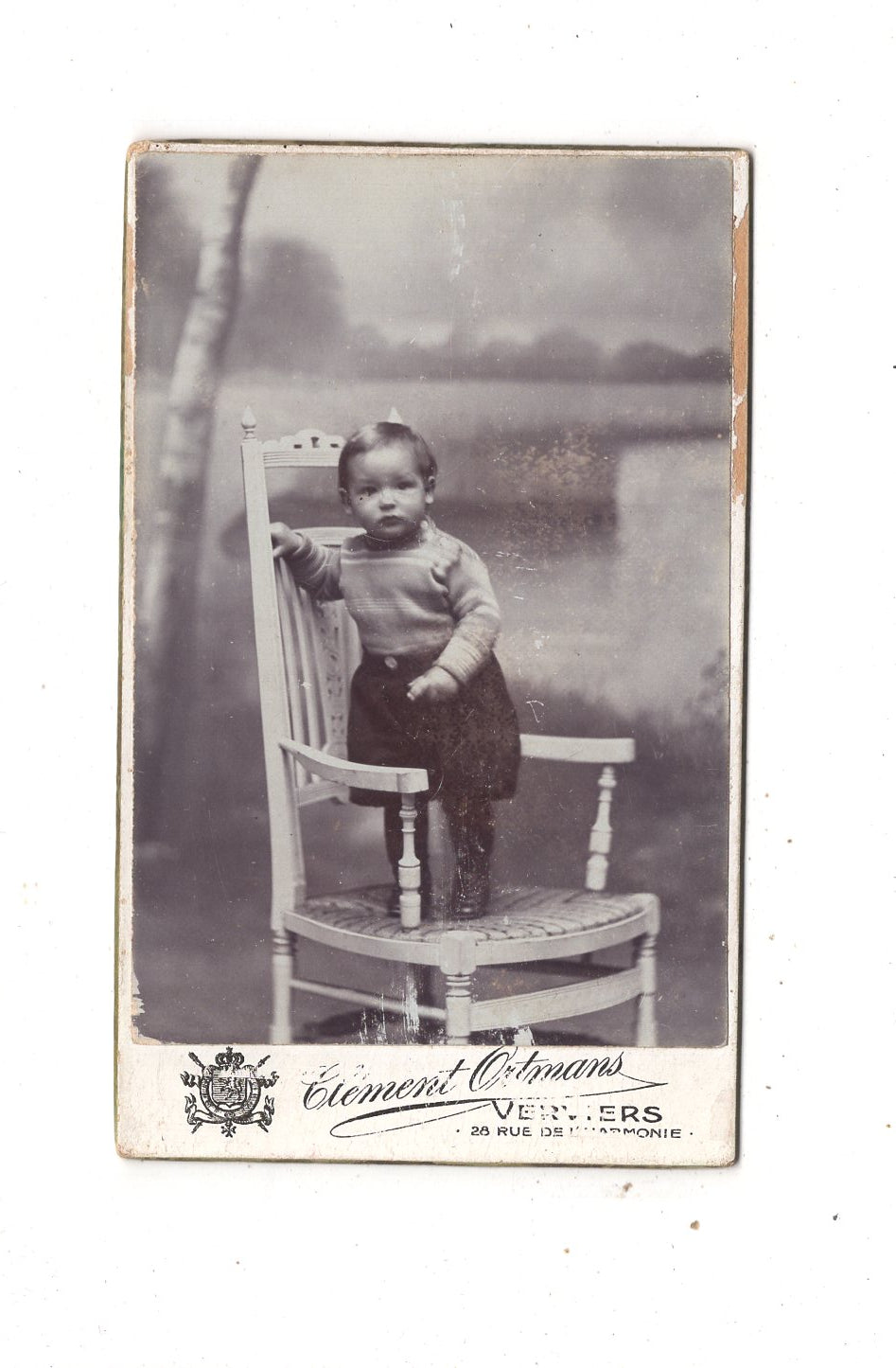 Fotografie Niedlicher kleiner Junge - Verviers um 1900