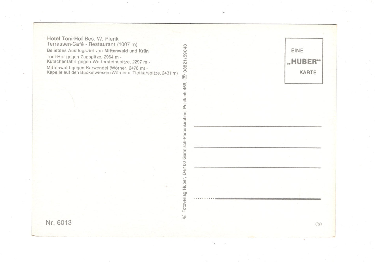 Ansichtskarte Hotel Toni-Hof / Mittenwald / G1-56