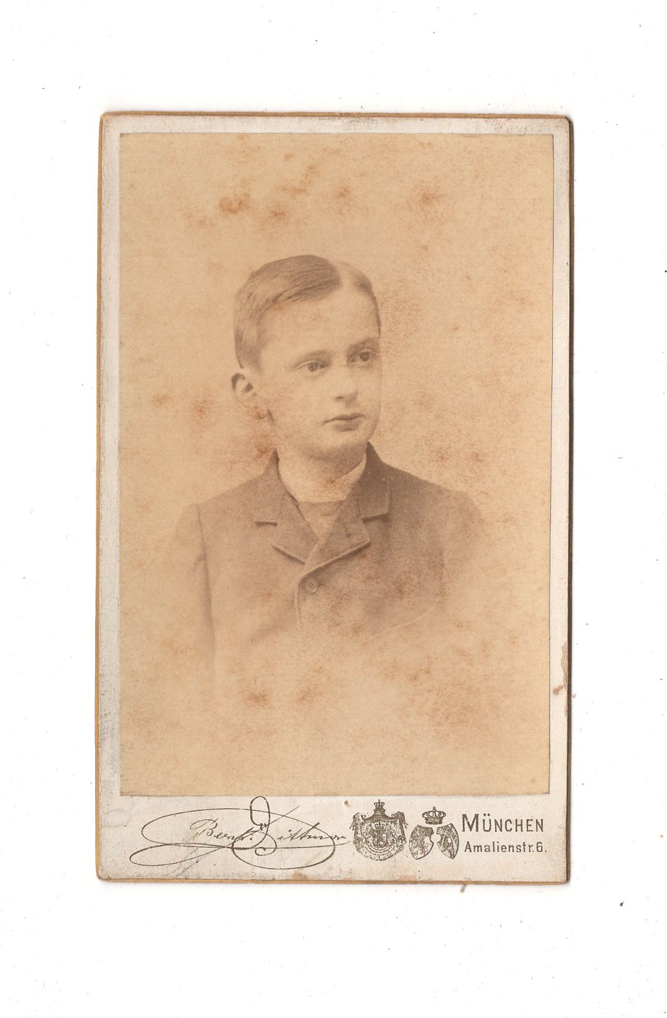 Fotografie Feiner Junge - München 1890er / CDV N1-06