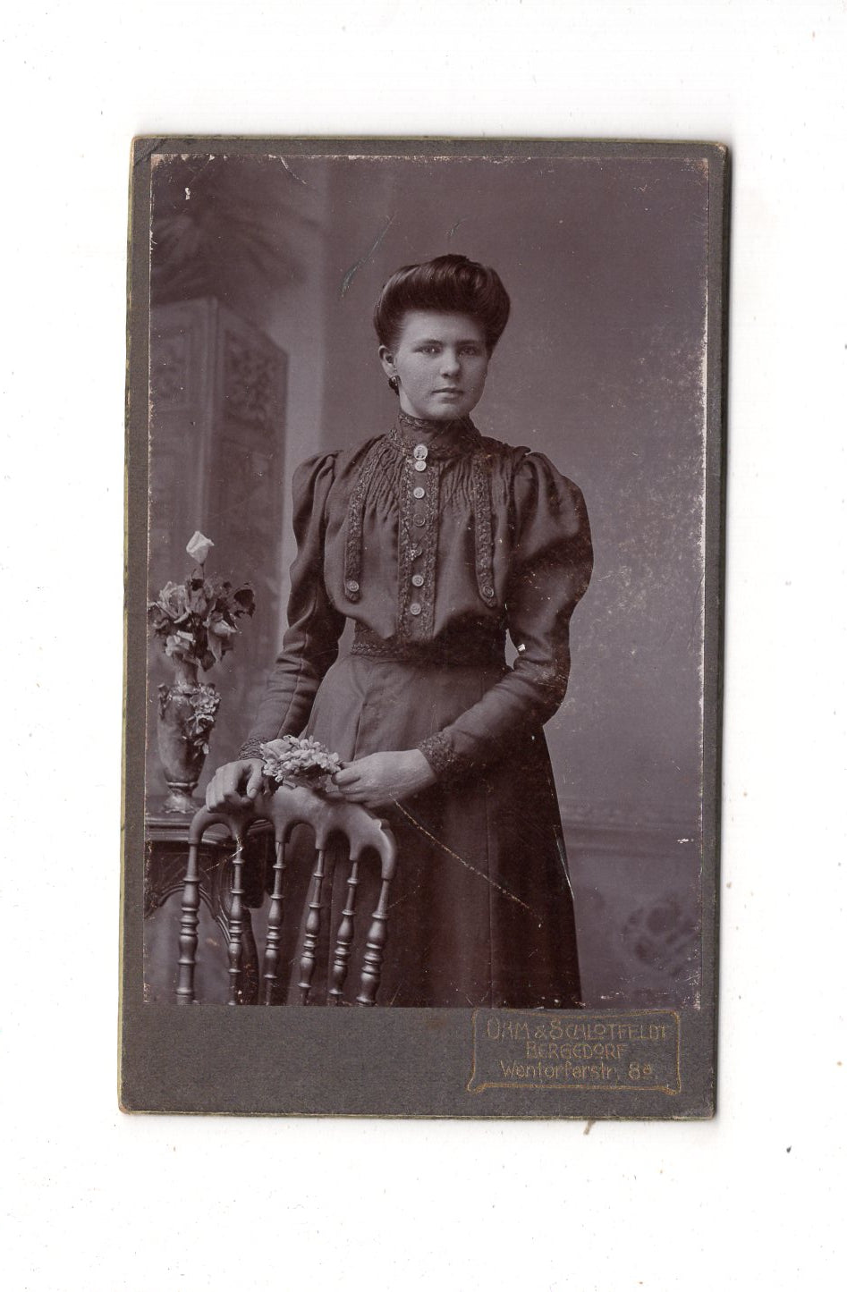 Fotografie Feines junges Mädchen - Hamburg-Bergedorf 1900er / CDV E1-35