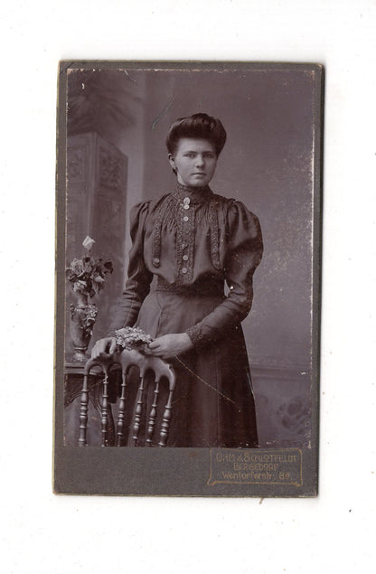 Fotografie Feines junges Mädchen - Hamburg-Bergedorf 1900er / CDV E1-35