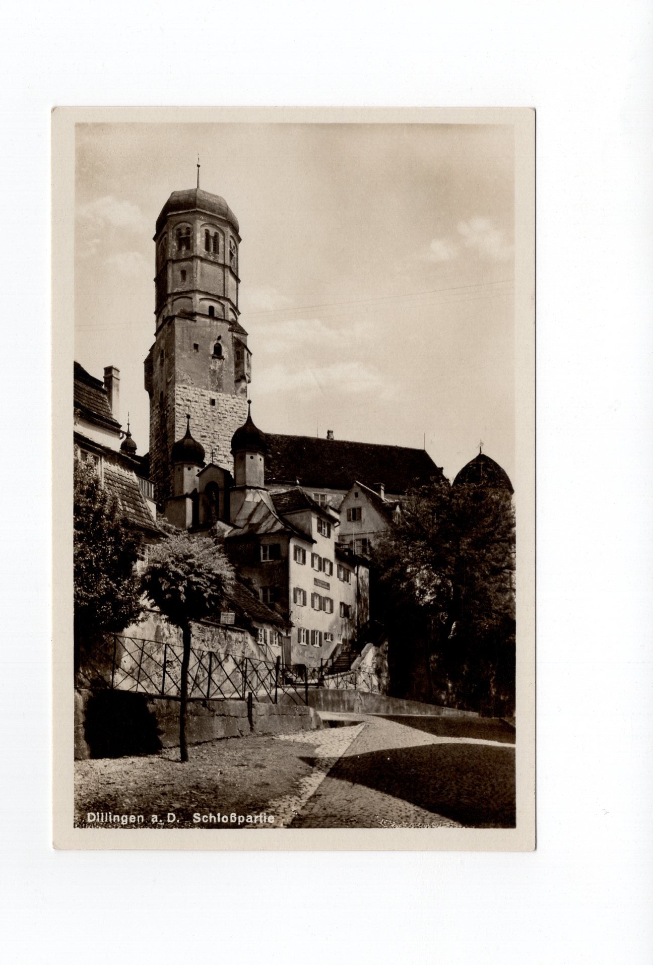 Ansichtskarte Dillingen an der Donau / Schlosspartie