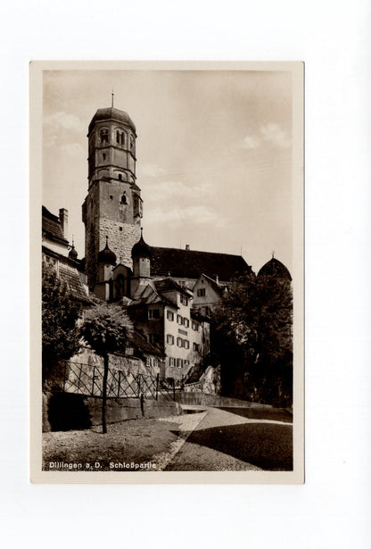 Ansichtskarte Dillingen an der Donau / Schlosspartie