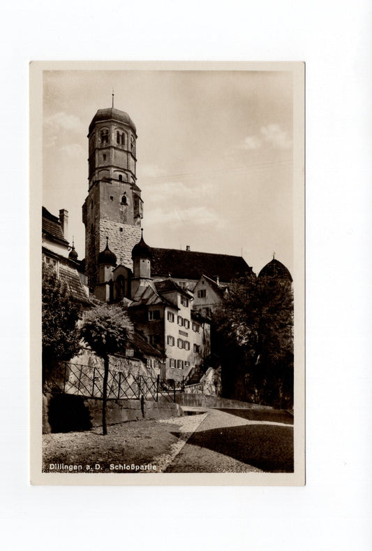 Ansichtskarte Dillingen an der Donau / Schlosspartie