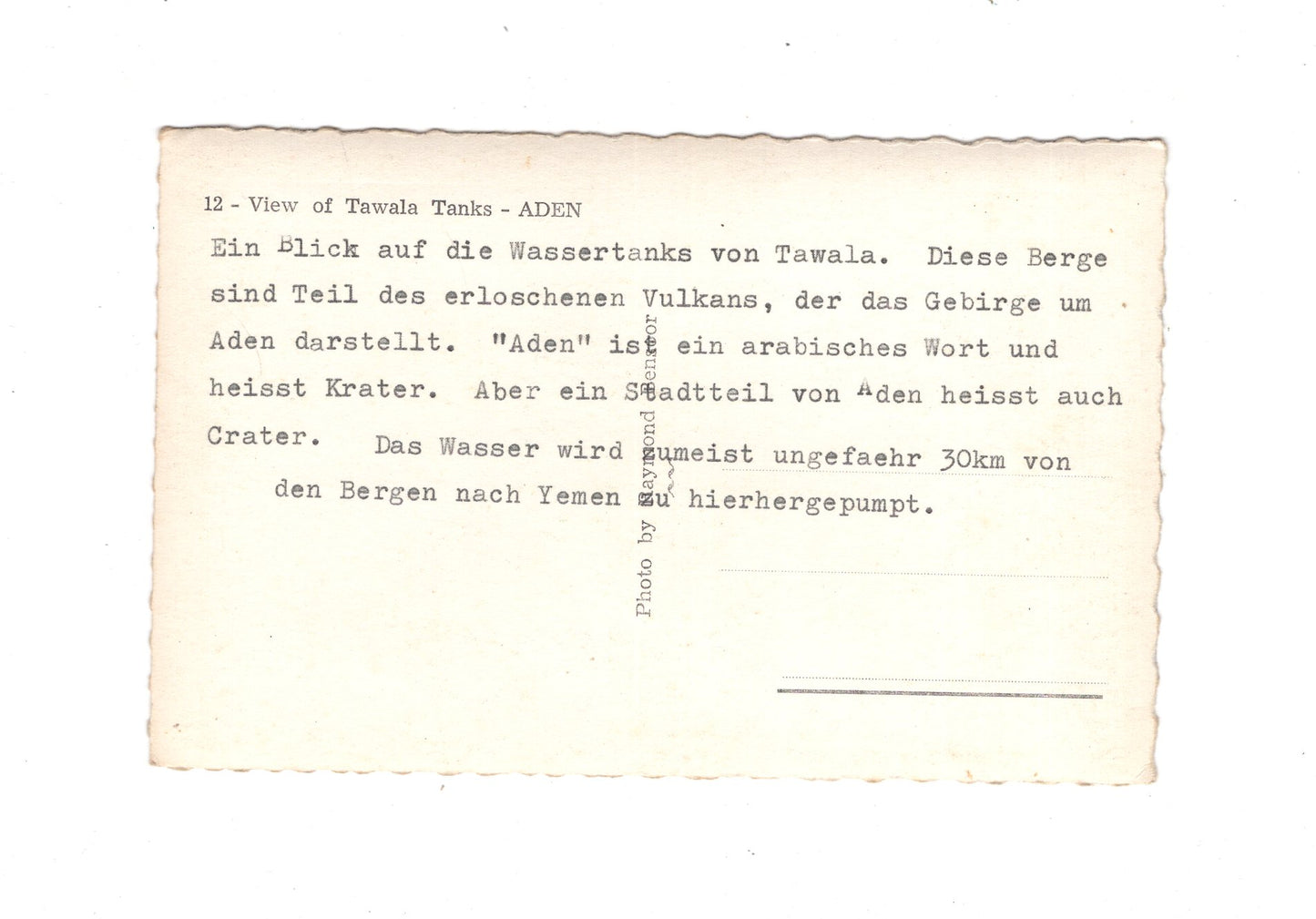 Ansichtskarte Aden / Tawala Tanks / Jemen